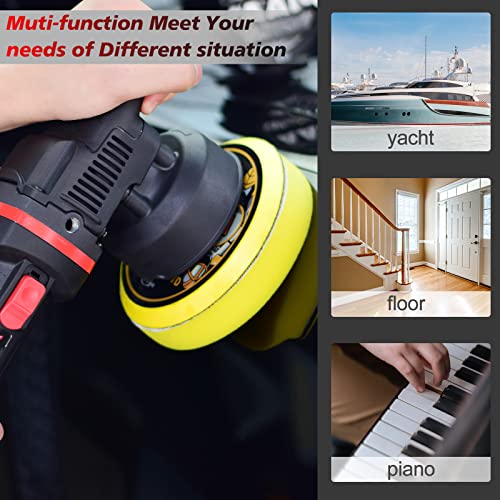 AOBEN Car Buffer Polisher,6 inch Dual Action Polisher,Random Buffer Polisher kit with 6 Variable Speed 1000-4500rpm,Detachable Handle,4 Buffing Pads for Car detailing Polishing and Waxing - size: AT3501-7