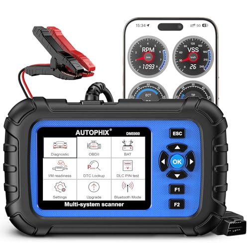AUTOPHIX DM5900 OBD2 Scanner, ABS SRS Transmission & Engine Code Reader, Check Engine Light Scanner with Battery Test, Live Data, Smog Check, Free Lifetime Updates for All OBDII Cars