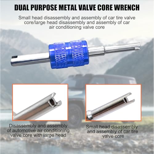 HZEL 102PCS Car Air Conditioning Valve Core Accessories Kit, R12 R134a Vehicle A/C Refrigeration Tire Valve Stem with Remover Installer, Automotive Valve Spool Repair Tool Assortment Set