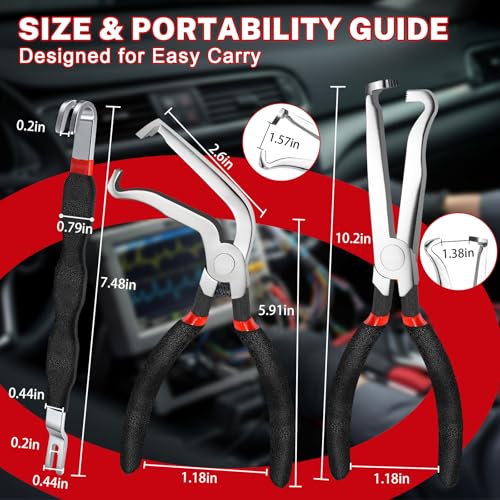 SBGGRL３Pcs Automotive Electrical Connector Pliers and Terminal Pin Removal Tool Set,37960/37980/13120 Electric Wire Plug Disconnect for Car Push Tab Style Plugs Separator - size: 3Pcs Connector Disconnect Pliers Kit
