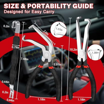SBGGRL３Pcs Automotive Electrical Connector Pliers and Terminal Pin Removal Tool Set,37960/37980/13120 Electric Wire Plug Disconnect for Car Push Tab Style Plugs Separator - size: 3Pcs Connector Disconnect Pliers Kit