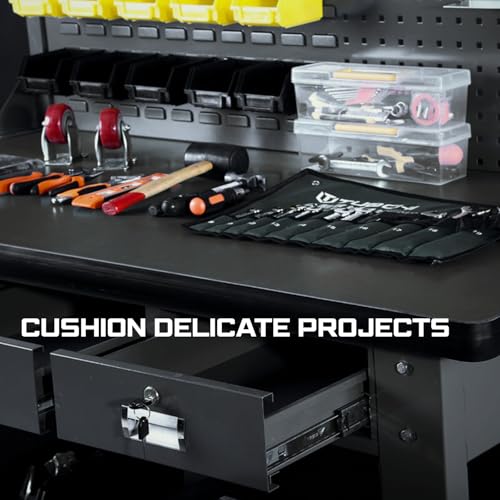 ONREVA Workbench Mat 24X48 Inches, EVA Rubber Work Mat, Protect Your Work Bench Top, Heavy Duty Pad for Tool Box Top, Table, Tool Station, Rolling Cabinet Cart Cover Liner Matt, 48"X24" 5mm Thick
