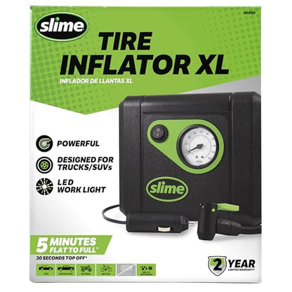 Slime Tire Inflator XL 40090, Quickly Inflates Large Tires of Trucks & SUVs, Quick Connect Air Hose & Space Saving Cord Storage, Inflates Tire in 5/7 mins - style: XL