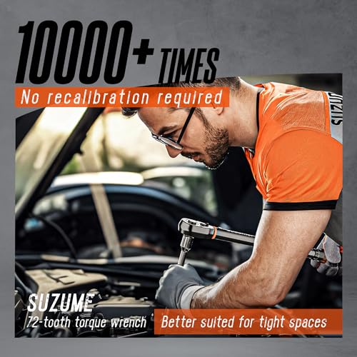 SUZUME Torque Wrench 1/2 Drive (10-170 Ft. Lb/ 14-231 N.m) ±3% High Accuracy Torque Wrench 72 Tooth Dual-Direction Adjustable Dual-Scales Torque Wrenches for Bicycle, Moto, Car - size: 10-170 Ft.Lb, style: 1/2-Inch