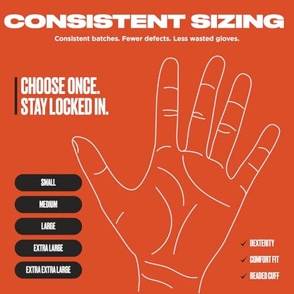 GrowIGRRRIP 8 Mil Orange Nitrile Gloves, Powder-Free, Food Safe, 100–1000 | Fentanyl-tested with diamond texture and S–XXL sizing for mechanics, truck repair, food handling, industrial, and shop tasks. - size: Small
