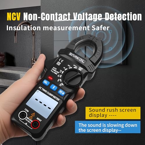 Digital Multimeter Tester 4000 Counts Amp Clamp Meter with 35mm Jaws for AC/DC Voltage and AC Current Meter, Resistance, Diode Capacitance, Continuity, Frequency, Thermocouple, NCV Auto-Ranging - style: 4000 Counts Upgraded