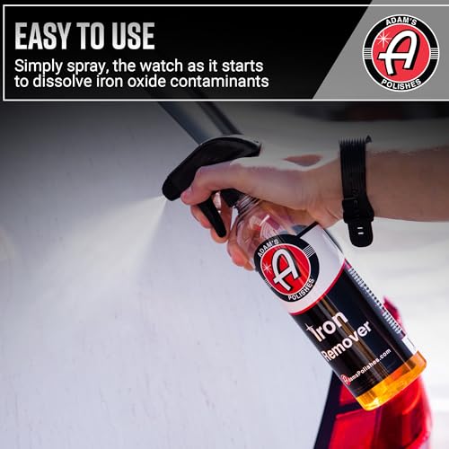 Adam's Iron Remover (16oz, 2 Pack) - Fallout & Iron Remover Spray for Car Detailing Removes Iron Particles in Auto Paint, Wheels, Motorcycle, RV & Boat - Use Before Clay Bar, Wax or Car Wash - size: 16 Fl Oz (Pack of 2)