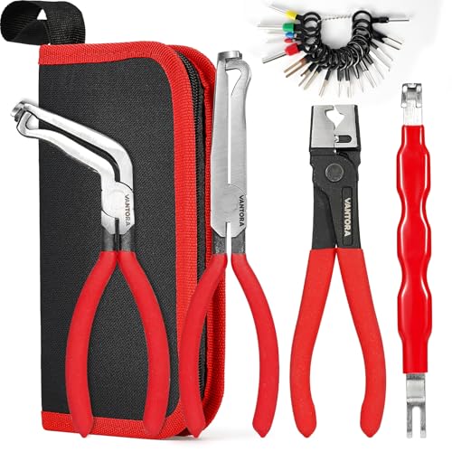 Electrical Disconnect Pliers,Hose Clamp Pliers,Electrical Connector Removal Tool,Terminal Removal Tool Kit,Vantora 5Pcs Automotive Tools for Car Wiring and Fuel Line