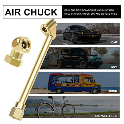 Hromee 8 Pieces Air Chuck Set with Dual Head Tire Chuck, Closed Ball Air Chuck and 1/4 Inch Male Air Plug, Heavy Duty Air Compressor Tire Inflation Tool