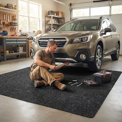 Oil Spill Mat 60" x 72", Absorbent Garage Floor Mat for Under Car, Waterproof Oil Pad, Reusable Washable Durable Maintenance Mat, Protects Garage Driveway Workshop from Spills and Stains, Black
