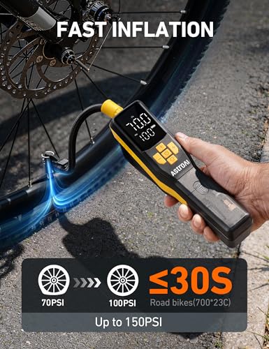 AstroAI 150 PSI Tire Inflator Portable Air Compressor for Car Tires, Cordless Bike Pump with LCD Display, Auto Shut-Off, 5 Modes Air Pump for Car