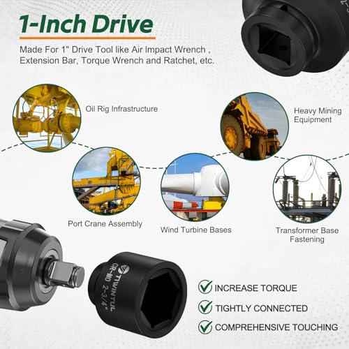 2-3/4" Impact Socket 1" Drive, 6 Point Design, CR-MO for Mining | ANSI Certified, Big Jumbo Socket 1 Inch Drive for Pipeline, Industrial Equipment & Heavy-Duty Maintenance - size: 2-3/4"(1 PCS)