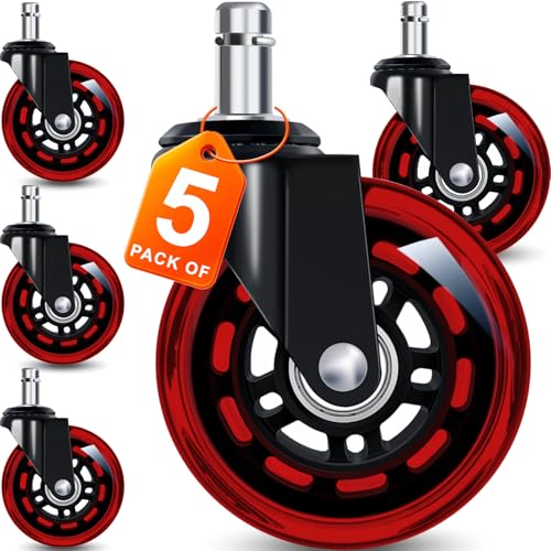 Rolling Shop Stool for Garage with Casters,Office Chair Wheels for Hardwood Floors- 3" Replacement Rubber Wheels