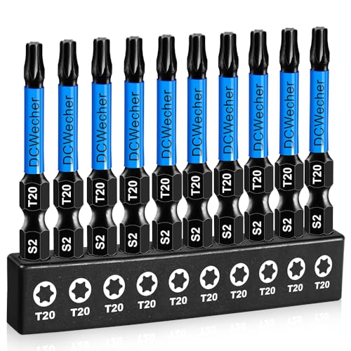 10-Pack T20 Torx Bit 2 Inch, Professional-Grade T 20 Torx Screwdriver Bits for Impact Driver, Magnetic Star Design, S2 Alloy Steel with 1/4'' Hex Shank & CNC - Machined Tips - size: T20 Torx Bit 10-PCS 2 Inch