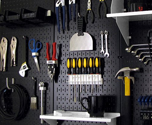 Wall Control 30-P-3232B Black Metal Pegboard Pack - (2) 32" Tall x 16" Wide Black Pegboards - color: Black