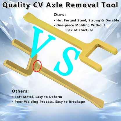 12020 Axle Popper Kit 2PC CV Axle Removal Tool for Most FWD Front Wheel Drive Vehicles Removing Stuck Half Shaft Fixing Damaged CV Joints CV Axle Puller, Gold