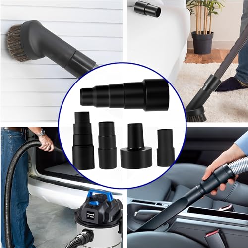 5 Pcs Vacuum Hose Adapter Universal Vacuum Adapter Kit for Dry Wet Shop Vacs- 2-1/2 to 1-1/4 Inch; 1-1/4 to 1-3/8 to 1-1/2 Inch; 1-3/8 to 1-1/4 Inch