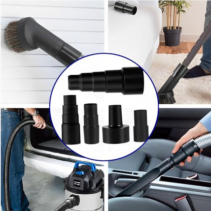 5 Pcs Vacuum Hose Adapter Universal Vacuum Adapter Kit for Dry Wet Shop Vacs- 2-1/2 to 1-1/4 Inch; 1-1/4 to 1-3/8 to 1-1/2 Inch; 1-3/8 to 1-1/4 Inch