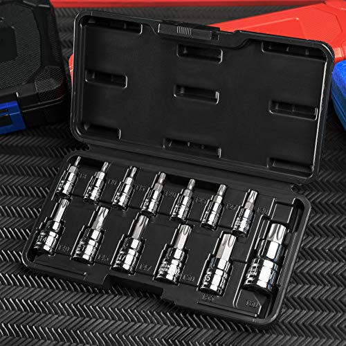 EPAuto Torx Bit Socket Set, Star Socket T8-T60, Cr-V, 13 Pieces - size: Torx Bit- 13 Pieces