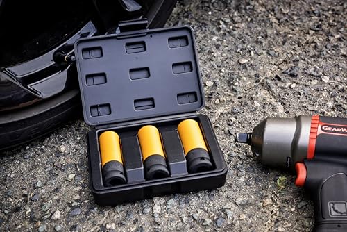 GEARWRENCH 3 Piece 1/2" Drive High-Strength Wheel Protector Impact Metric Socket Set | 84946