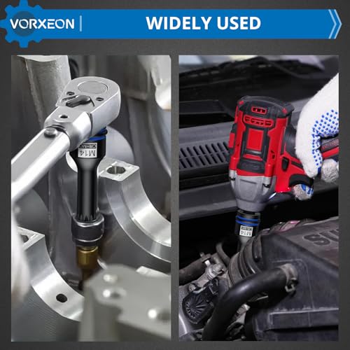 1/2" Drive Triple Square Spline Impact Bit Sockets Long and Short Combinations Set, 6 Pcs XZN Socket 42 Cr-Mo M14 M16 M18 With Storage Case - size: Triple Square 6Pcs