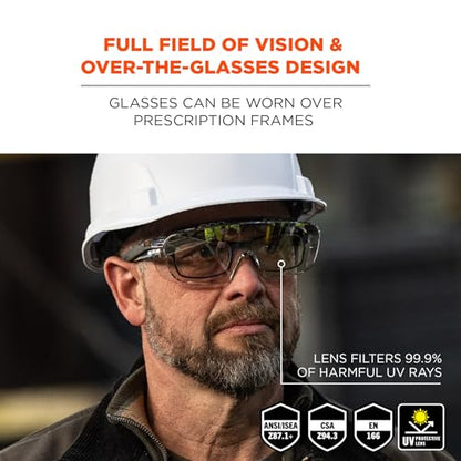 Ergodyne Skullerz OSMIN OTG Safety Glasses, Anti Fog, Over the Glasses Anti Scratch Protective Eyewear - color: In/Outdoor Lens