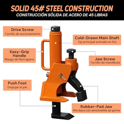 SEKAM Manual Tire Bead Breaker Tool for Tires Removal, 38"-42" Tire Changer with Handle and Rubber Pad, Heavy Duty Bead Buster Tool for ATV, UTV, Tractor, Truck, Motorcycle & Car Tires (Orange)