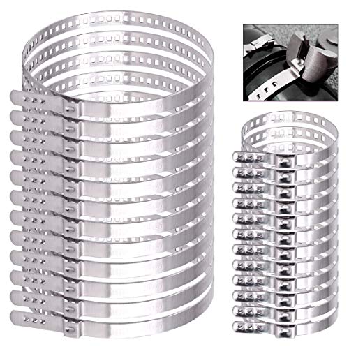 Keadic 24Pcs CV Boot Clamp, Stainless Steel CV Boot Clamps, Adjustable CV Boot Clamps, CV Joint Boot Clamp Kit for Vehicle(12pcs Large and 12pcs Small) - size: CV Joint Boot Clamps - 12 Set