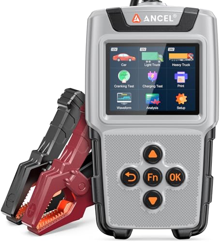 ANCEL BA101PRO Battery Tester for Car, Truck, SUV, RV, Boat, Heavy Duty Vehicles 12V/24V Lead-Acid Batteries, Cranking/Charging Battery Health Test, 2.8in Color Display - style: BA101 Pro