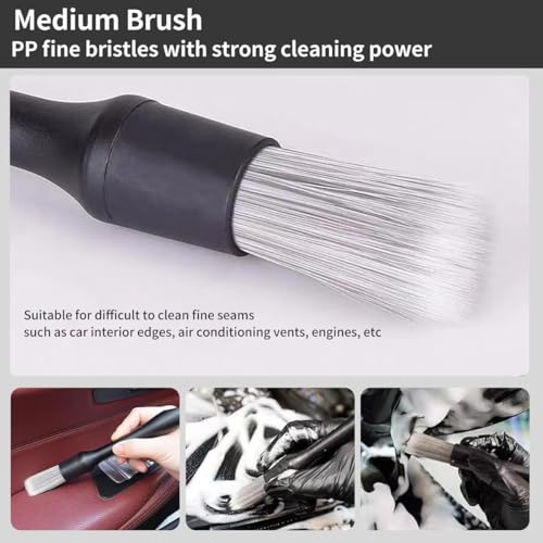 QioTceen Car Detailing Brush Set - 4-Piece Kit for Interior & Exterior Cleaning - Premium Car Wash Brush for Professional Results ﻿car Duster Interior