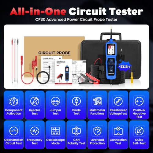 OBDResource Power Circuit Probe Tester Fuse Test Light Short Circuit Finder | 0-80V DC Circuit Tester Automotive, Car Fuse Tester, CP30 Auto Electrical Circuit Tester, Automotive Tool