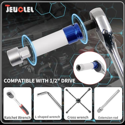 21PCS Wheel Locking Nut Key Kit Compatible with BMW Series | Wheel Lock Nut Socket Adapter Set, Anti-Theft Lug Removal Tool, Anti-Theft Screw Remover, Repair Tool, Tyre Fitting, garage - color: 21pcs 041-060 Scoket Set