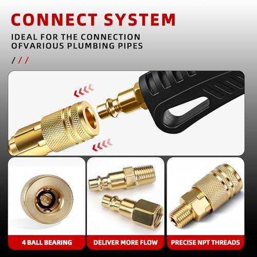22PCS 1/4 Inch Quick Connect Air Hose Fittings, Premium Metal Air Compressor Fittings, Air Tool Quick Connect Air Line Fittings (Compatible with Air Compressors, Air Hoses, Air Nailers)