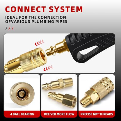 22PCS 1/4 Inch Quick Connect Air Hose Fittings, Premium Metal Air Compressor Fittings, Air Tool Quick Connect Air Line Fittings (Compatible with Air Compressors, Air Hoses, Air Nailers)