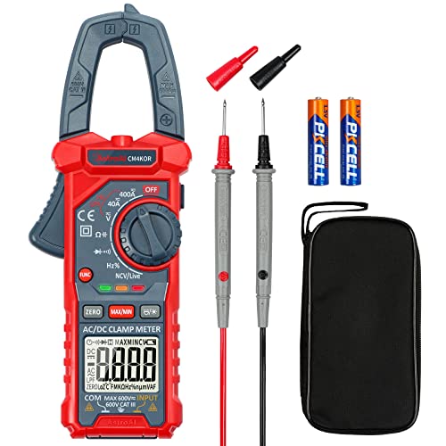 AstroAI Digital Clamp Meter Multimeter 4000 Counts Auto-ranging Amp Tester Measuring AC/DC Voltage & Current, Resistance, Capacitance, Frequency, Continuity, Live Wire Test, NCV Detection, Blue - color: Blue, size: 4000 Counts