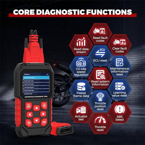 M4 Motorcycle Diagnostic Tool for Harley-Davidson, 17 Languages | Full-system 4-Pin/6-Pin motorcycle scanner with code reading and clearing, live data, service resets and active tests