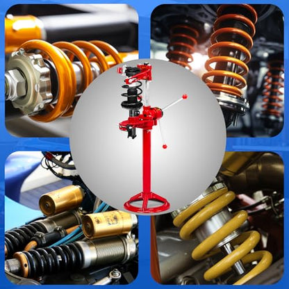 Strut Spring Compressor, Heavy Vehicle Auto Spring Compressor | 2200 LBS Hand Operate for Cars Trucks SUVs, 8.27" to 22.44" Height Spring, Red Cast Iron