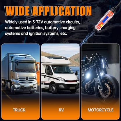 AWBLIN Automotive Test Light 3-72V DC Digital Light Tester | Voltmeter, Heavy Duty Auto Circuit Tester, LCD Backlight Display and LED Indication, Electric Test Pen with Illumination