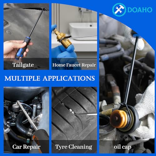 DOAHO 17Pcs Mechanic Hook and Pick Tool Set & Car Trim Removal Kit with Fastener Clip Pliers,Rivet Puller,Magnetic Pickup,Gasket Scraper,Non-Scratch Plastic Pry Tools for Automotive Repair-Blue - color: Blue-17 Pcs Auto Pick and Hook Set