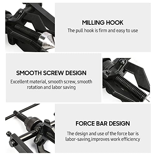 3 Jaw Puller Heavy Duty Bushing Gear Extractor Tool Kit with 1/4 Socket Ratchet Wrench Open End Spanner for Motorcycle Car Universal Bearing Puller Set of 5 Pieces