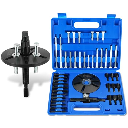 NYXOVA Harmonic Balancer Puller Removal & Install Tool Kit, Flywheel Remover Crankshaft Pulley Removal Installation Set, Steering Wheel Pulling Set (Blue)