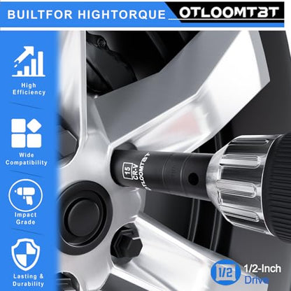 OTLOOMTBT 16PCS 1/2" Drive Impact Socket Set | Easy-to-Read Size Markings - style: 16PCS 1/2" Drive Impact Socket Set (Metric)