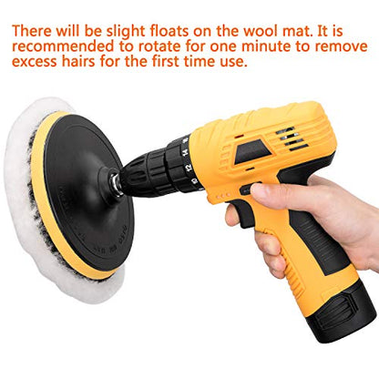6 Inch Buffing and Polishing Pad Kit 11 PCS with Drill Adapter - size: 6Inch-11PCS