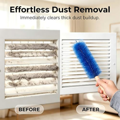 Fan Cleaning Brush Bendable Microfiber Head Wear | Resistant Comfortable Handle Washable Reusable Crevice Cleaning For Electric Fans Car Vents, Home Essential Rv accessories - color: Blue