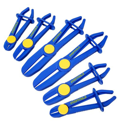 6pcs Brake Line Hose Clamps Pliers Set | Hose Pinch Clamp Pliers Set, Fuel Line Disconnect Tool for Flexible Hoses Gas Lines Radiator Hoses