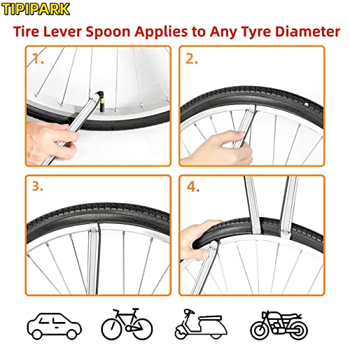 Bike Tire Levers - Motorcycle Tire Spoons Iron Set Dirt Bike Tire Changing Tools 10" Lengthen Premium Stainless Steel Repair Tube for Motorcycles Electric Bicycles Mountain Dirtbike - color: silver-3pcs