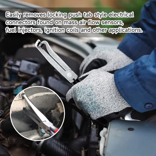 3 Pcs Electrical Disconnect Pliers,Automotive Electrical Connector Removal Tool,Upgrade Electrical Connector Pliers & Automotive Clip Removal Tool,Steel Automotive Hose Clamp Plier Set Tools(Black)