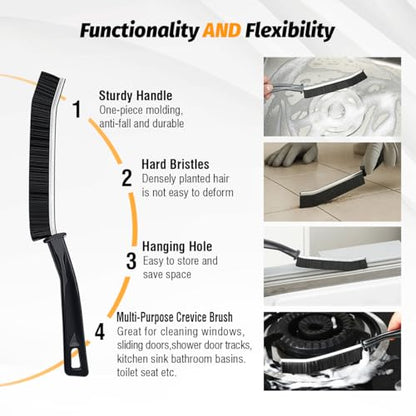 Universal 19" Flexible Crevice Tool & Brush Combo Vacuum Attachment for Car Detailing Dryer Lint Pet Hair, Fits 1-1/4" or 1-3/8 inch Connector Hoses Helps Clean Cobwebs on the ceiling Under Furniture