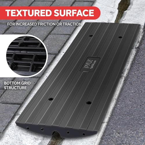 Car Driveway Curb Ramp - Heavy Duty Rubber Threshold Ramp - Also for Loading Dock, Garage, Sidewalk, Truck, Scooter, Bike, Motorcycle, Wheelchair Mobility & Other Vehicle - Pyle PCRBDR24 - size: 1-Pack