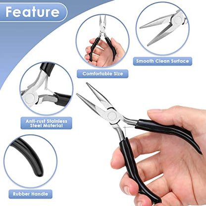 Billbotk Chain Nose Pliers For Jewelry Making, Flat Nose Jewelry Pliers, Craft Pliers For Jewelry Making - style: Chain Nose Pliers
